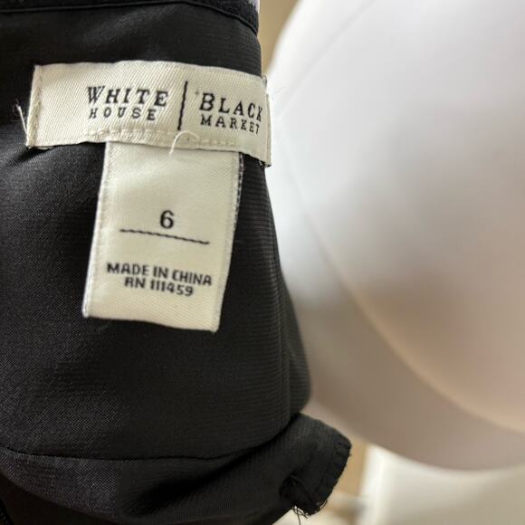 WHBM Mini Dress Babydoll Strapless Cocktail Black Whimsygoth Size 6 - Picture 7 of 7